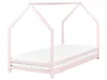 Kids Bed House Pine Wood APPY 90 x 200 cm (EU Single) Pastel Pink