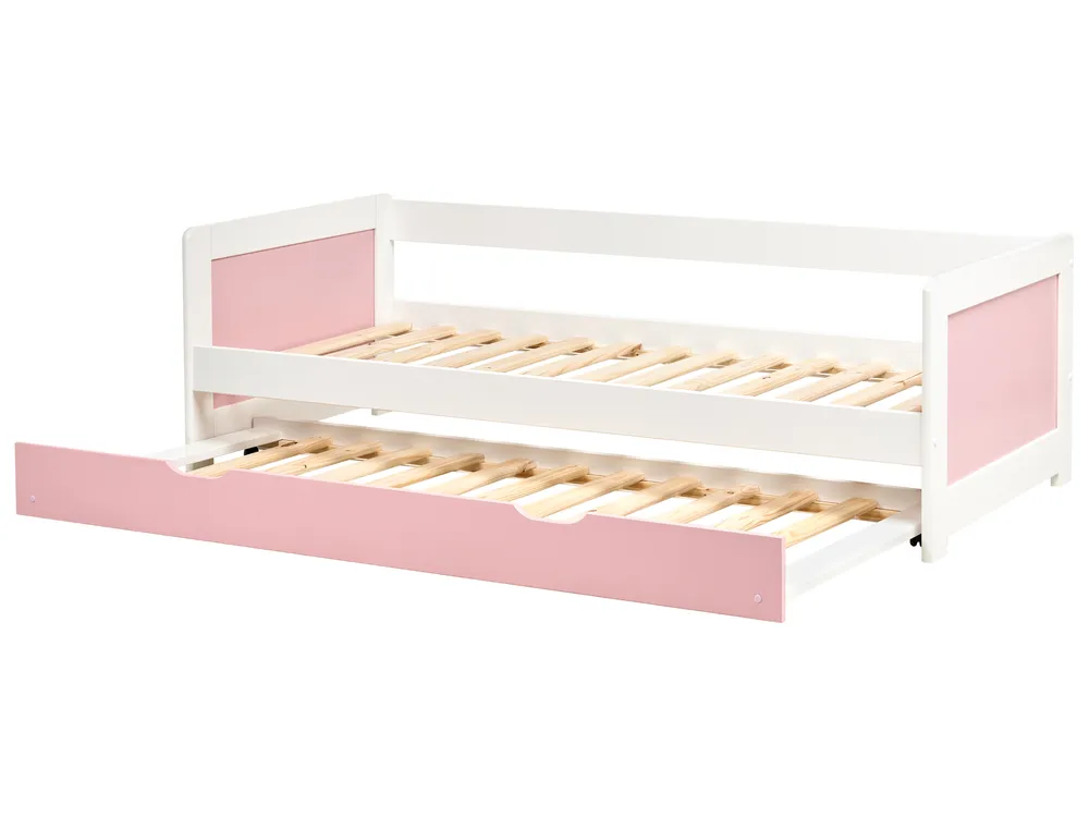 Trundle Bed Pine Wood GRAVELINES 90 x 200 cm (EU Single) Pink_1004439
