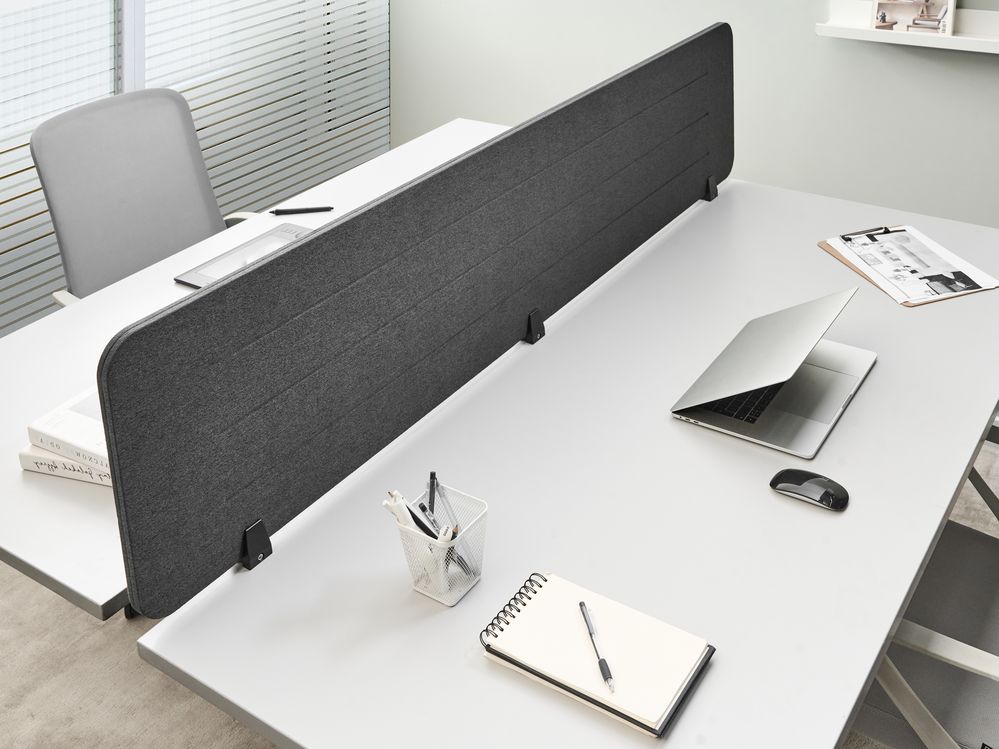 Cloison amovible de bureau ZIGGY 180 x 40 cm Gris foncé