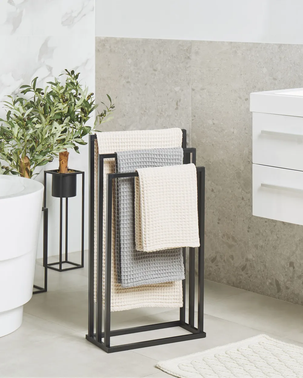 Portasciugamani Da Armadio 2 Pezzi – Barra In Acciaio Inox 304 Per Cucina E Bagno – Design Salvaspazio Con Gancio Rivestito, Nero Opaco 23 Cm