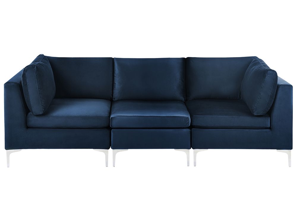 Modular Sofa 3 Seater EVJA Velvet Navy Blue
