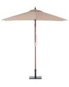  Parasol de jardin en bois avec toile beige sable 144 x 195 cm FLAMENCO_690297