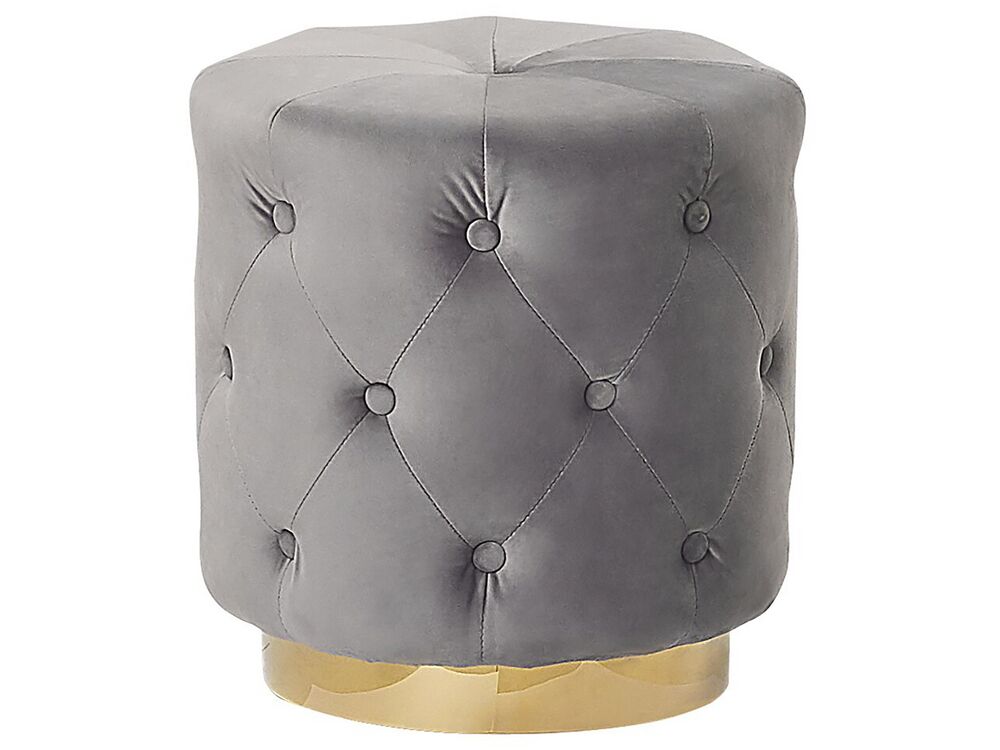 Pouf CARROLLTON Samtstoff Hellgrau