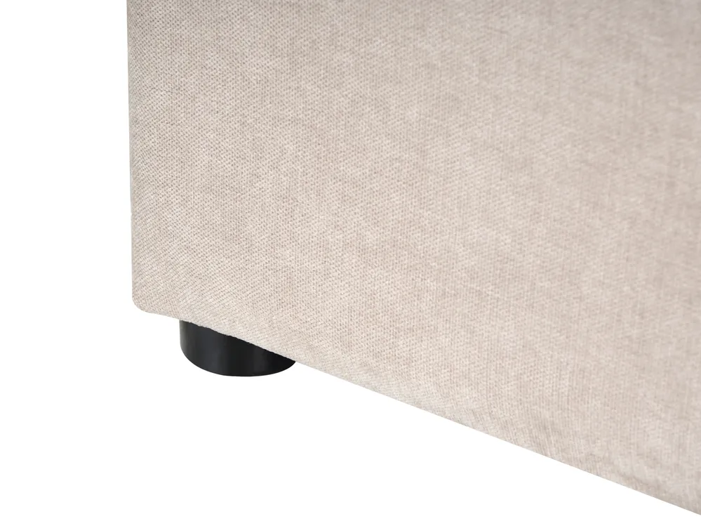 Ottoman Bed QUILLIEN Chenille Light Beige 140 x 200 cm (EU Double)_989509