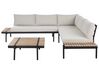 Lounge Set Eukalyptusholz hellbraun / schwarz 5-Sitzer Auflagen cremeweiß BELLARIVA_933659