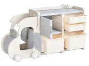 Toy Storage Organiser BULLI Truck 67 cm Beige_1123512