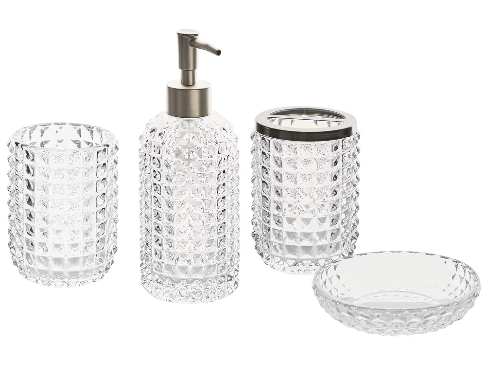 Set di 6 Accessori Bagno in Ceramica bianca dispenser sapone porta sap