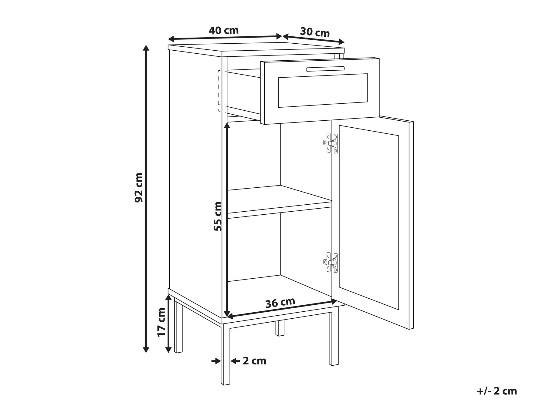 Bathroom Cabinet 40 x 92 cm Light Wood ROSELL_952973