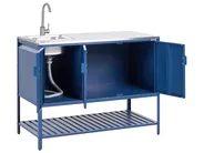 2 Piece Outdoor Kitchen Set with Sink MAENZA Blue Metal_1044875