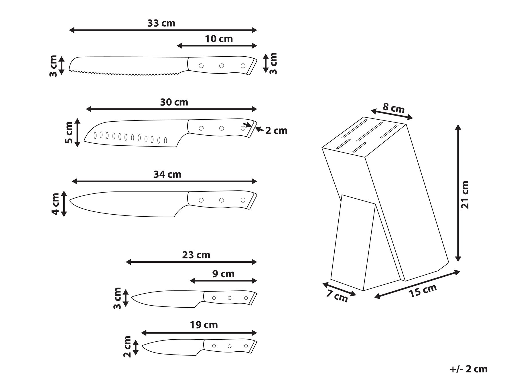 Set of 5 Knives in Block IKEDA Black_1022860