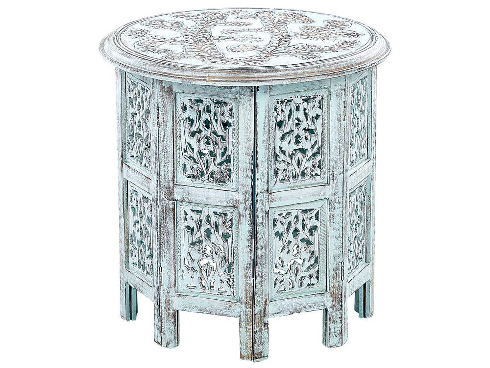 Blue and white end table discount