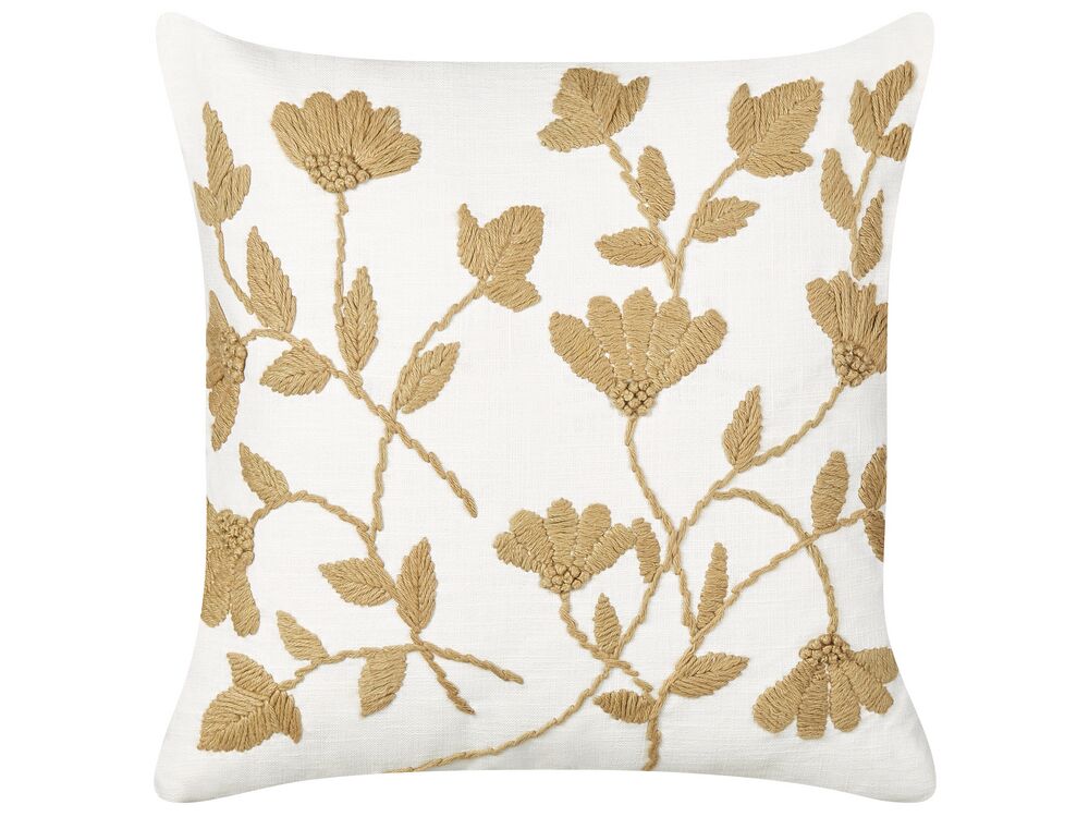 White embroidered cushion top
