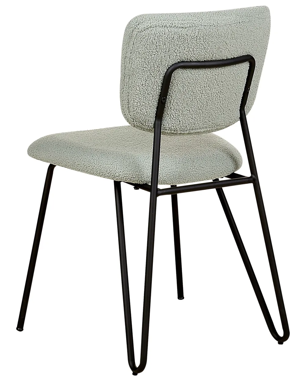 Set of 2 Dining Chairs NELKO Boucle Light Green_884731