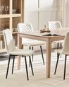 Conjunto de 4 sillas de comedor de terciopelo blanco crema HAVRE_929283