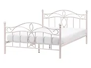 Bed Metal ANTLIA 140 x 200 cm (EU Double) Light Beige_1165273
