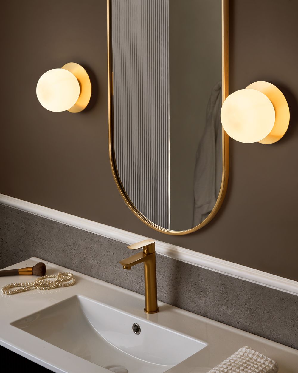 Sada 2 nástěnných lamp BOUBLE Kov Zlatá
