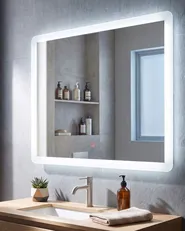 Lustro łazienkowe LED CORROY 80 cm 60 cm Srebrny_780760