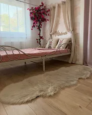 Covor din blană sintetică MAMUNGARI Bej 60 x 180 cm_1156435