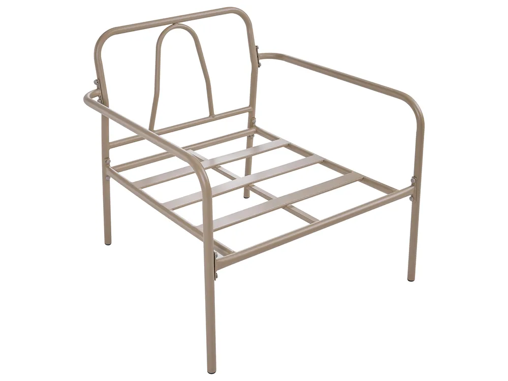 Garden Lounge Set with Table 4 Seater NESSO Metal Light Beige_1082960