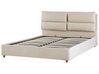 Velvet EU King Size Ottoman Bed Light Beige BATILLY_830110