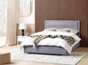 Sametová postel s úložným prostorem 160 x 200 cm tmavě šedá ROUEN_843806