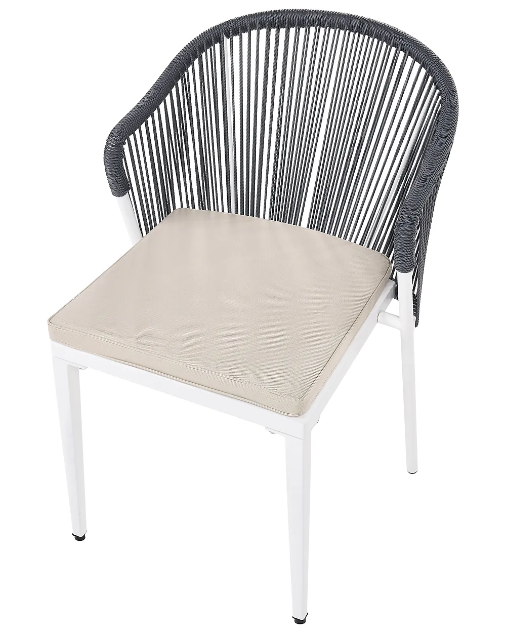 Set of 2 Garden Chairs with Cushions PARANEA Metal Grey_1179635