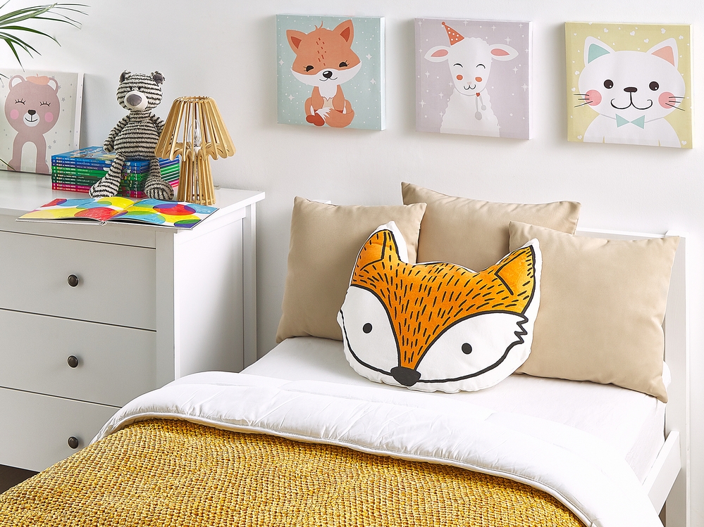Set of 2 Cotton Kids Cushions Fox 50 x 40 cm Orange VADODARA Beliani