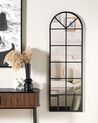 Kovové nástěnné zrcadlo ve tvaru okna 40 x 120 cm černé BROUAGE_852358