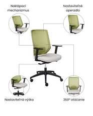 Kancelárska stolička VIRTUOSO Svetlozelená_1073401