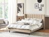 Zamatová posteľ 160 x 200 cm béžová VILLETTE_832586