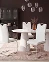 Set of 2 Dining Chairs PICKNES Faux Leather Off-White