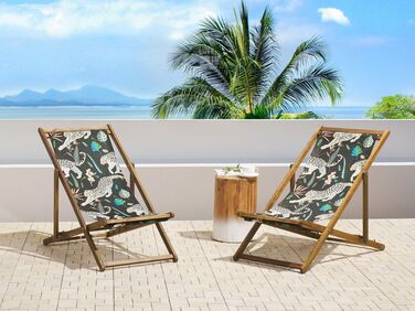 Set of 2 Sun Lounger Replacement Fabrics Animal Pattern ANZIO/AVELLINO