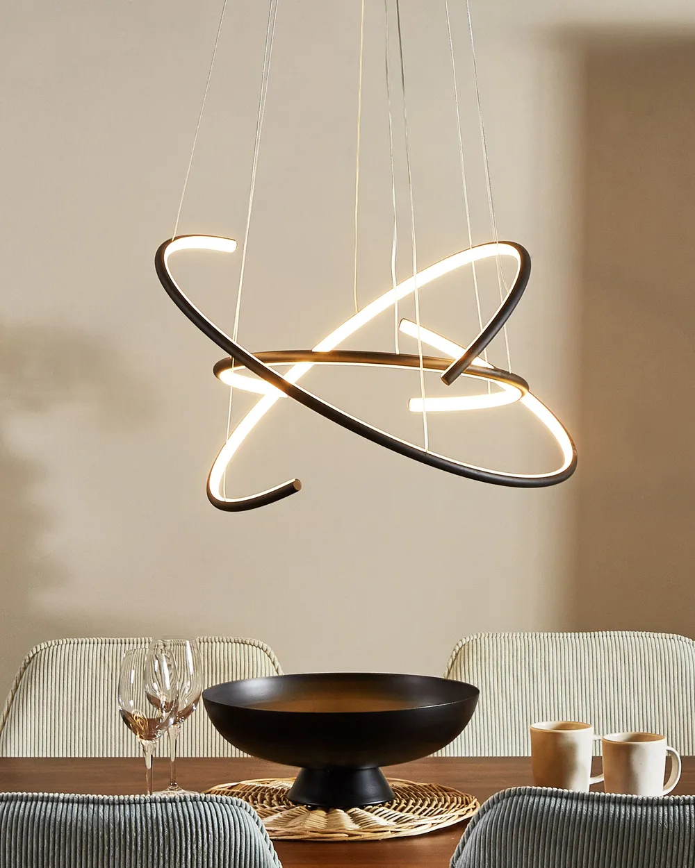 LED Pendant Lamp MAYU Metal Black_825526