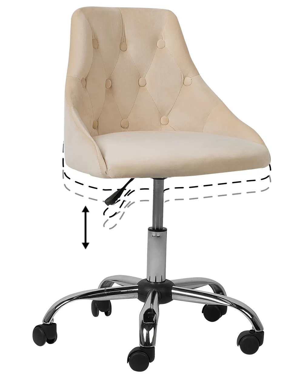 Sedia da scrivania PARRISH Velluto Beige_862758