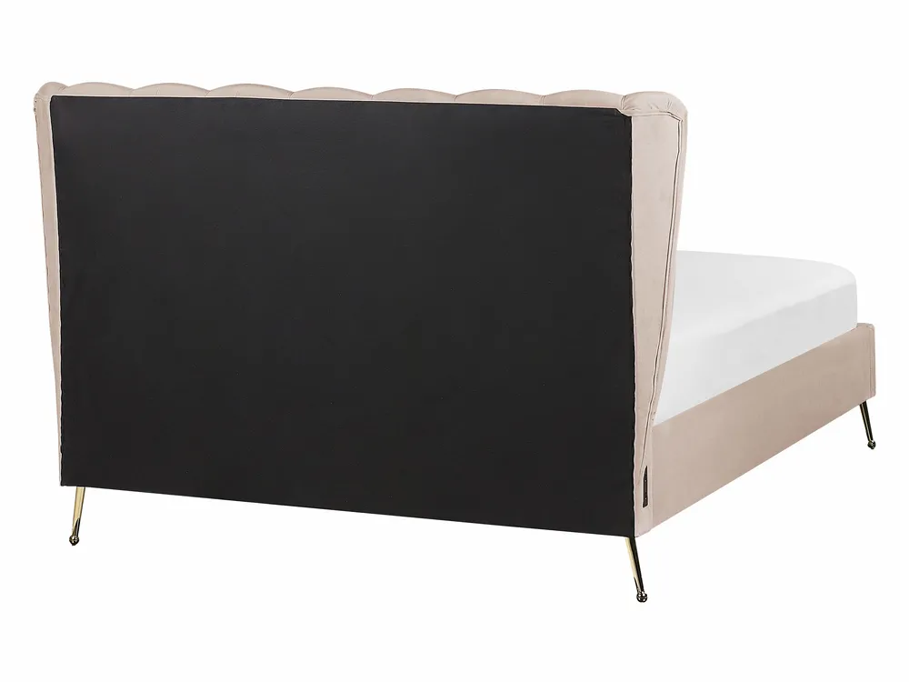 Bed Velvet MIRIBEL 140 x 200 cm (EU Double) Taupe_870566