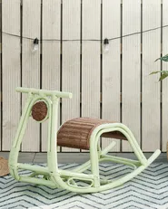 Kids Rocking Chair ASPRIA Rattan Light Green_932145