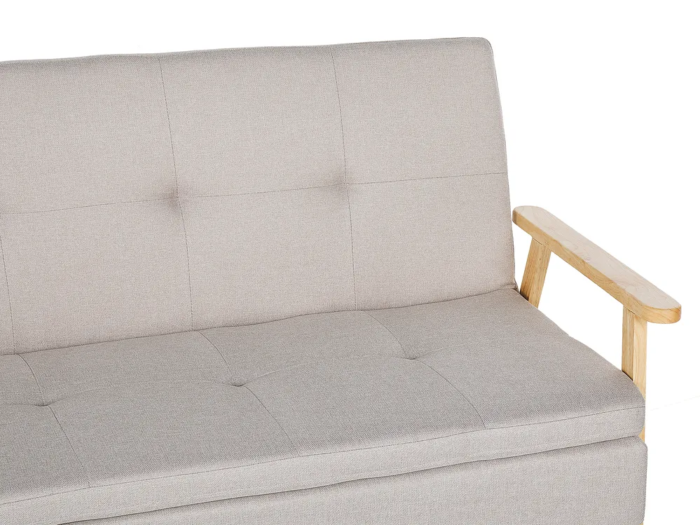 Sofa Bed 3 Seater TJORN Fabric Beige_813473