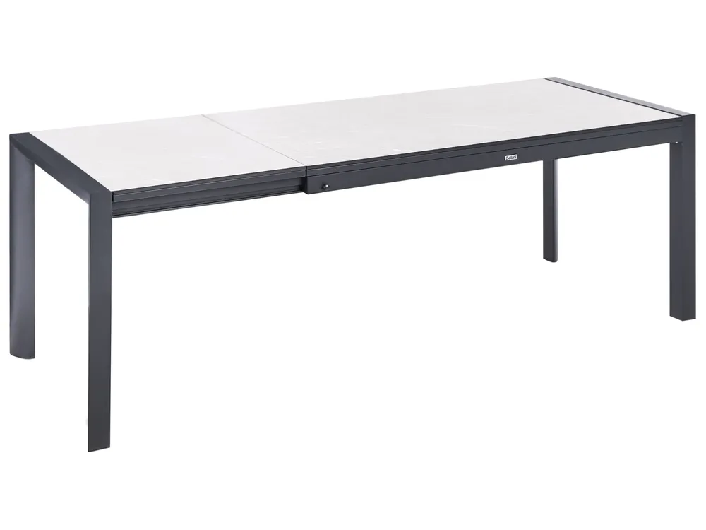 Extending Garden Dining Table BINASCO 160/220 cm 90 cm Beige_1078309