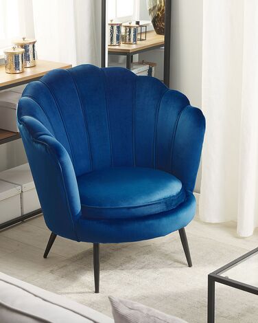 Velvet Armchair Navy Blue LOVIKKA