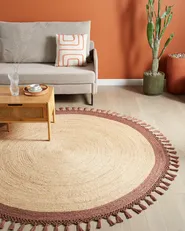 Rug MARTS Brown ø 200 cm Jute_958812