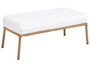Sofa ogrodowa dla 2 osób FOLLO z ławką Technorattan Jasnobrązowy_1079295