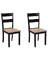 Set of 2 Dining Chairs GEORGIA Wood Black