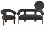 Set da salotto ILBRO Bouclé Nero/Marrone scuro_985028