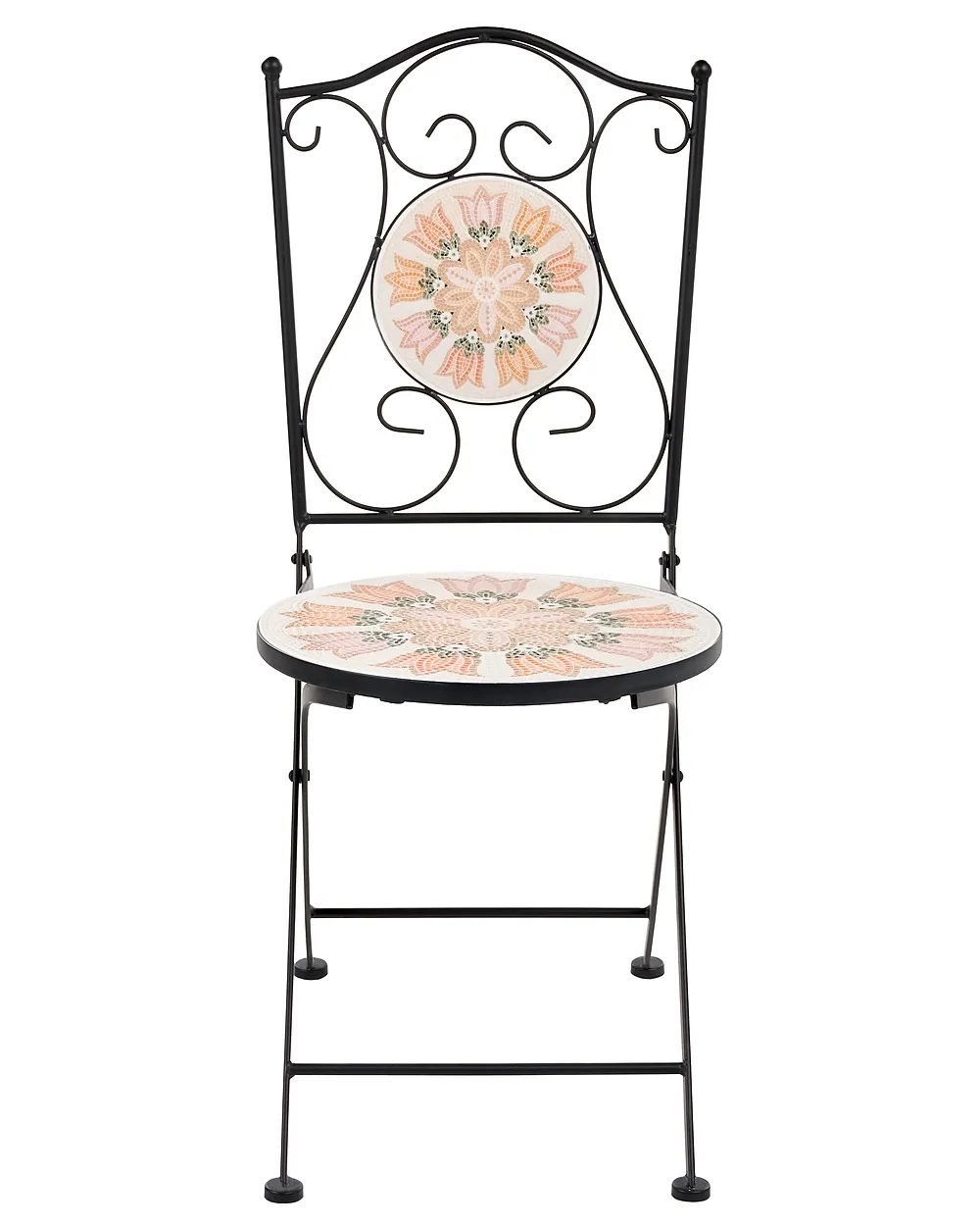 Set de 2 scaune de grădină SETTALA Pliabil Metal Multicolor_1155781