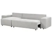 Corner Sofa Bed 3 Seater LUSPA with Storage Fabric Light Grey Right Hand_901010
