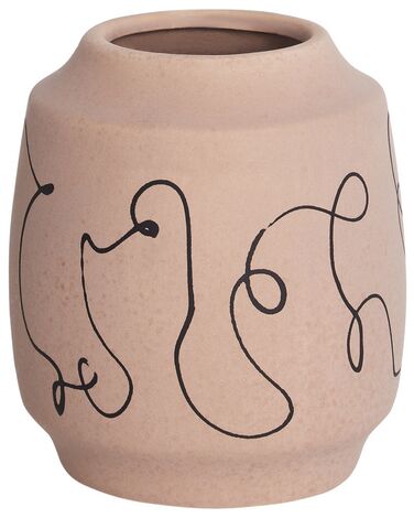 Blumenvase Steingut Beige 20 cm SKATE