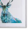 Deer Framed Wall Art 60 x 80 cm Blue KAYES_784393