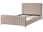 Bed Velvet LUNAN 120 x 200 cm (EU Small Double) Taupe_1025690