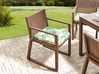 8 Seater Dark Acacia Wood Garden Dining Set with Leaf Pattern Green Cushions SASSARI_921289