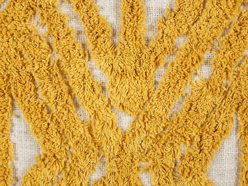 Throw Cushion ALCEA 45 x 45 cm Cotton Yellow Geometric Pattern_835106